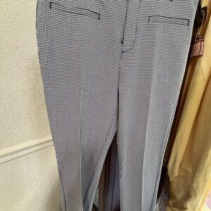 Anthropologie Black and White Houndstooth Trousers